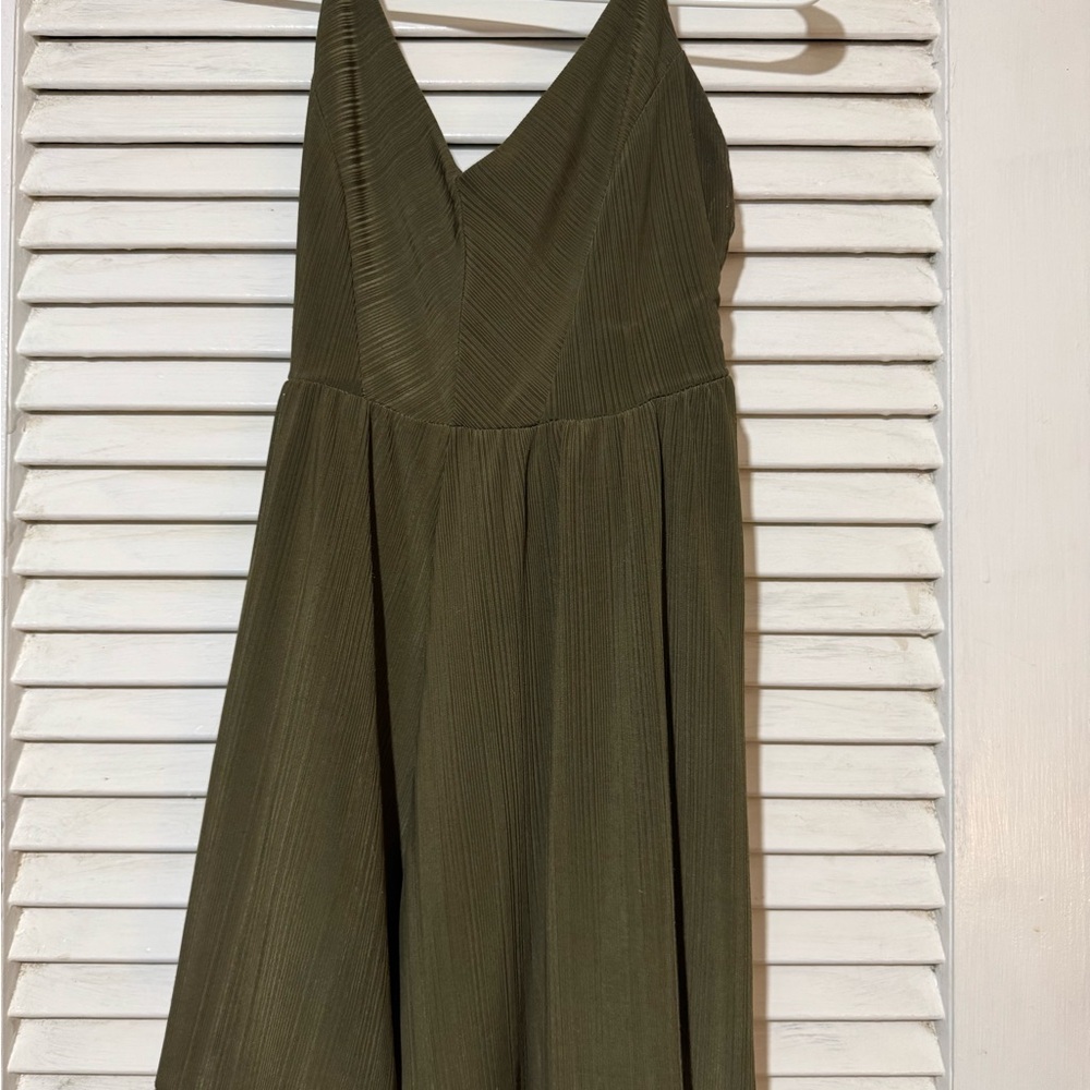 Zara Olive Green V-Neck Romper - Picture 5 of 7